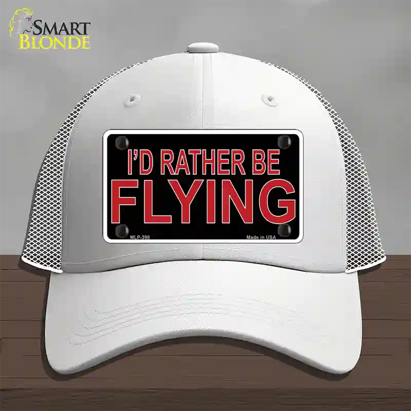 Rather Be Flying Novelty License Plate Hat Mesh / White