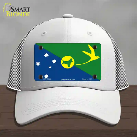 Christmas Island Flag Novelty License Plate Hat Mesh / White