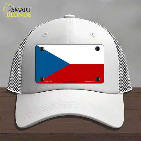 Czech Republic Flag Novelty License Plate Hat Mesh / White