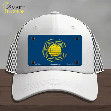 Commonwealth Flag Novelty License Plate Hat Mesh / White