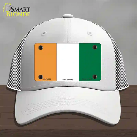 Cote D Ivoire Flag Novelty License Plate Hat Mesh / White