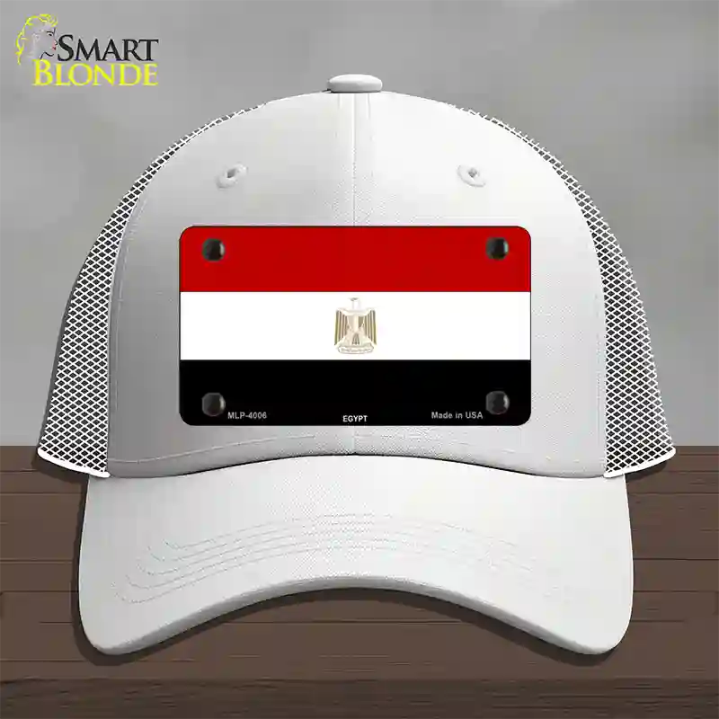 Egypt Flag Novelty License Plate Hat Mesh / White