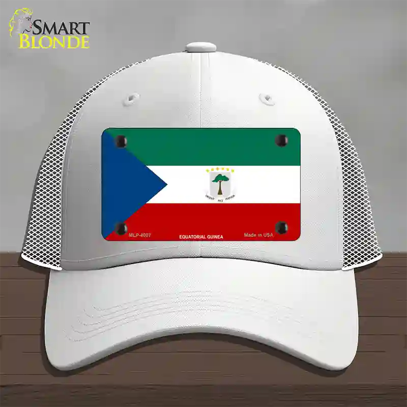 Equatorial Guinea Flag Novelty License Plate Hat Mesh / White