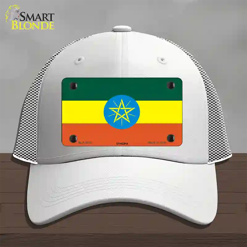 Ethiopia Flag Novelty License Plate Hat Mesh / White