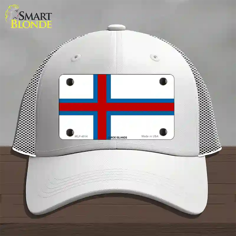 Faroe Islands Flag Novelty License Plate Hat Mesh / White