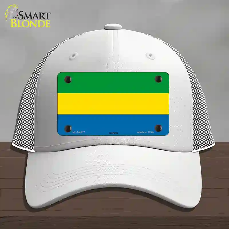 Gabon Flag Novelty License Plate Hat Mesh / White