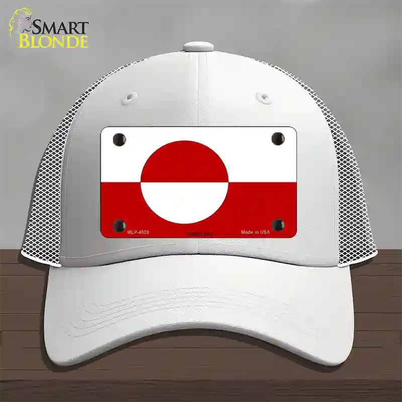 Greenland Flag Novelty License Plate Hat Mesh / White