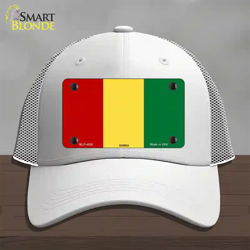 Guinea Flag Novelty License Plate Hat Mesh / White