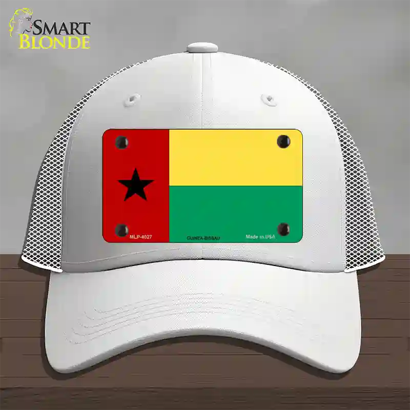 Guinea-Bissau Flag Novelty License Plate Hat Tag Sign Mesh / White