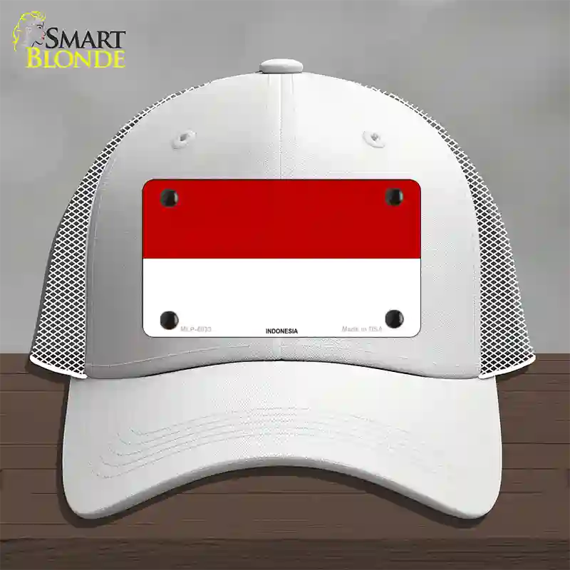 Indonesia Flag Novelty License Plate Hat Mesh / White