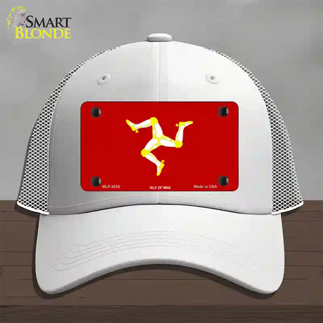 Isle Of Man Flag Novelty License Plate Hat Mesh / White