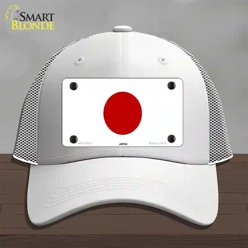 Japan Flag Novelty License Plate Hat Mesh / White