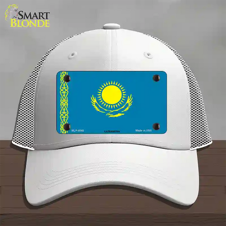 Kazakhstan Flag Novelty License Plate Hat Mesh / White