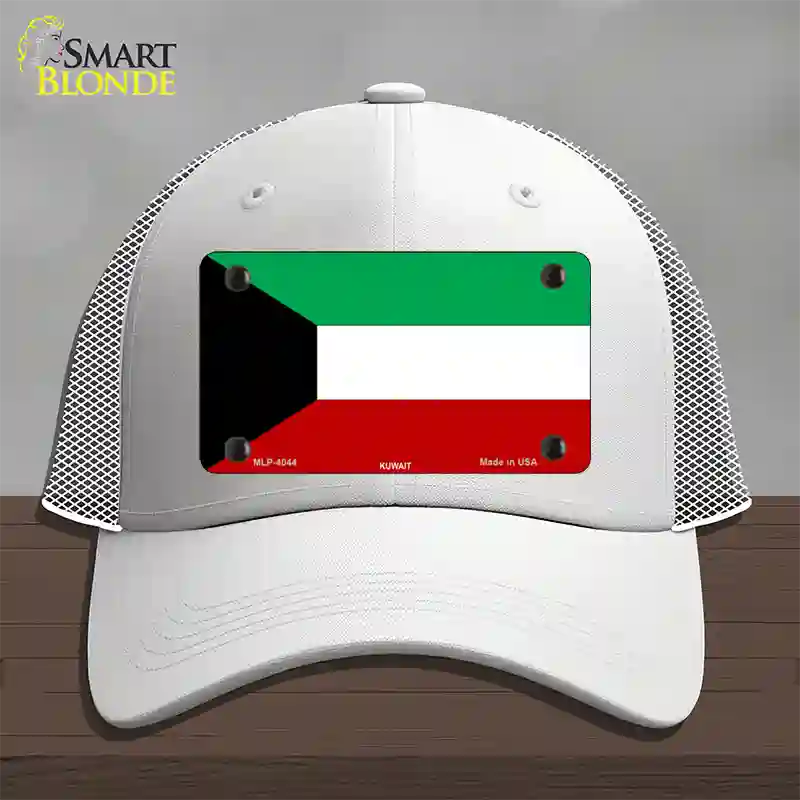 Kuwait Flag Novelty License Plate Hat Mesh / White