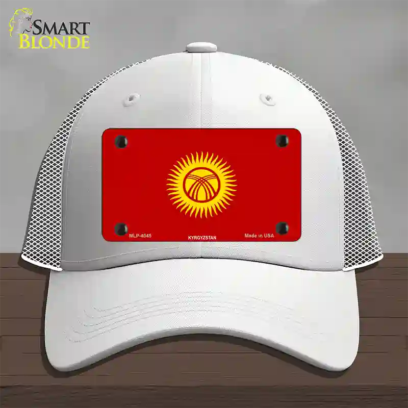 Kyrgyzsyan Flag Novelty License Plate Hat Mesh / White