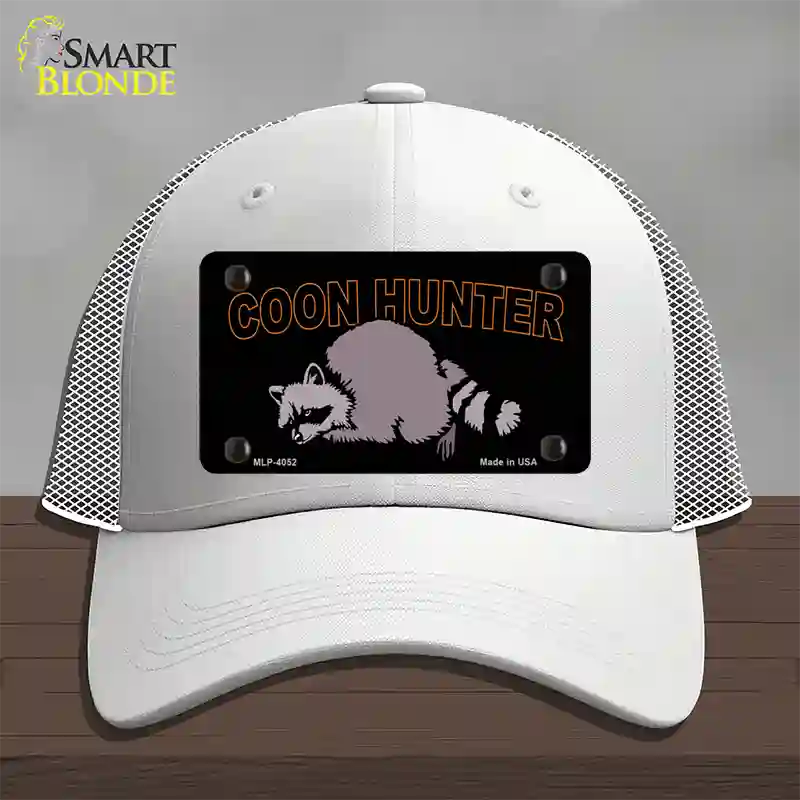 Coon Hunter Novelty License Plate Hat Mesh / White