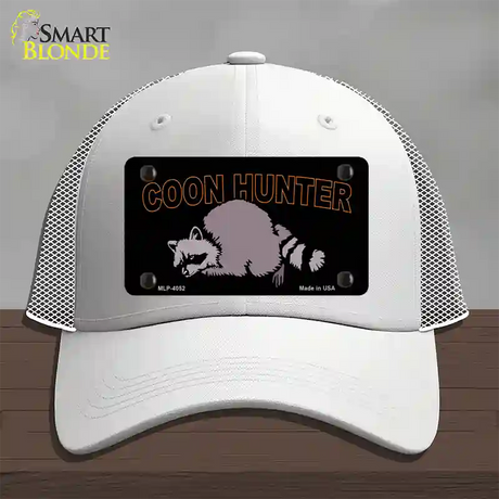 Coon Hunter Novelty License Plate Hat Mesh / White