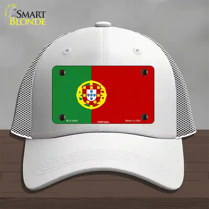 Portugal Flag Novelty License Plate Hat Mesh / White