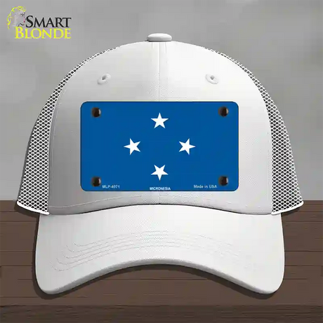 Micronesia Flag Novelty License Plate Hat Mesh / White