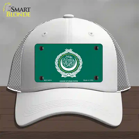 League Of Arab States Flag Novelty License Plate Hat Mesh / White