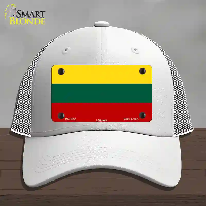 Lithuania Flag Novelty License Plate Hat Mesh / White