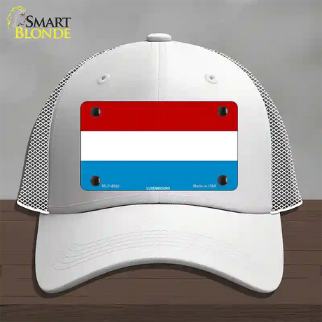 Luxembourg Flag Novelty License Plate Hat Mesh / White