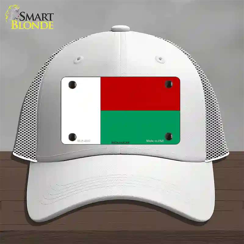 Madagascar Flag Novelty License Plate Hat Mesh / White