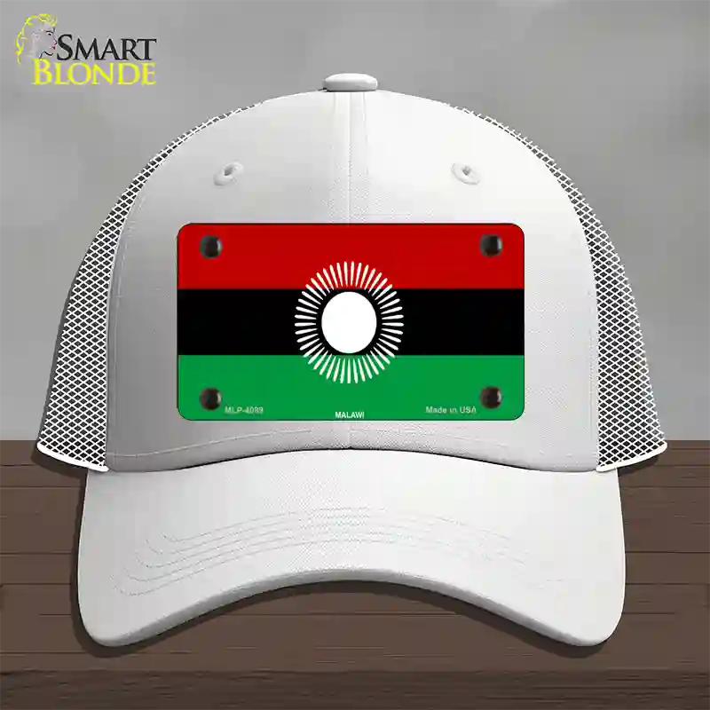 Malawi Flag Novelty License Plate Hat Mesh / White