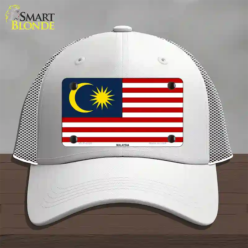 Malaysia Flag Novelty License Plate Hat Mesh / White