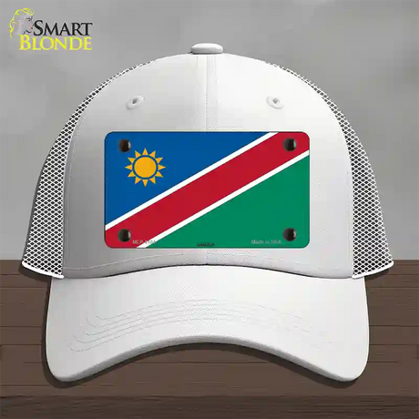 Namibia Flag Novelty License Plate Hat Mesh / White