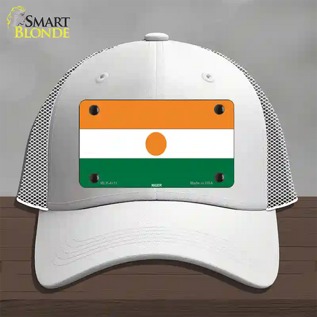 Niger Flag Novelty License Plate Hat Mesh / White