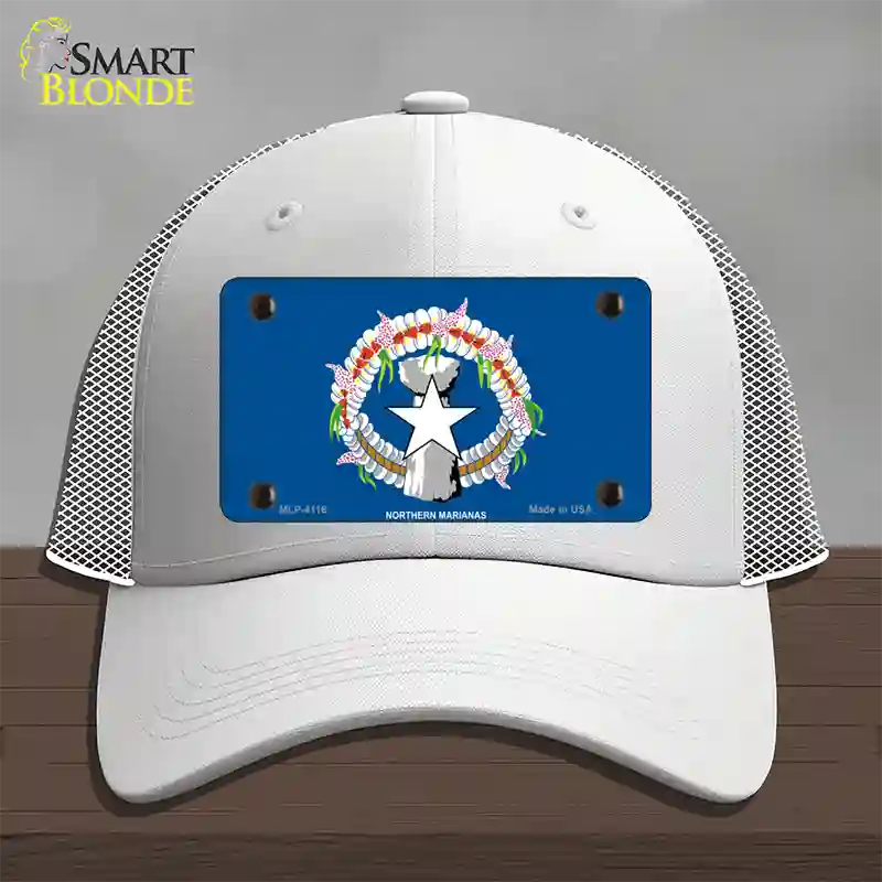 Northern Marianas Flag Novelty License Plate Hat Mesh / White