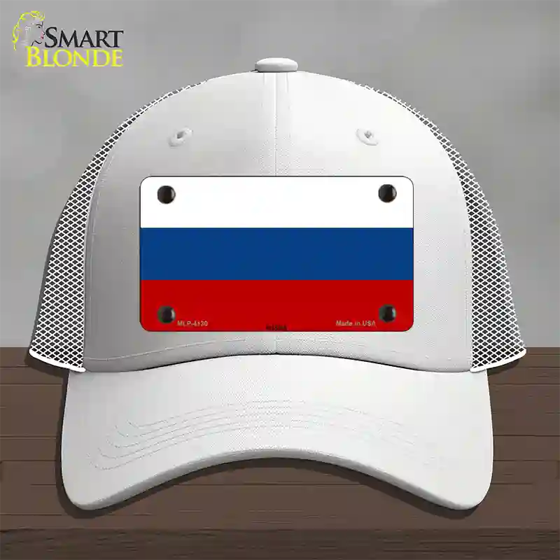 Russia Flag Novelty License Plate Hat Mesh / White