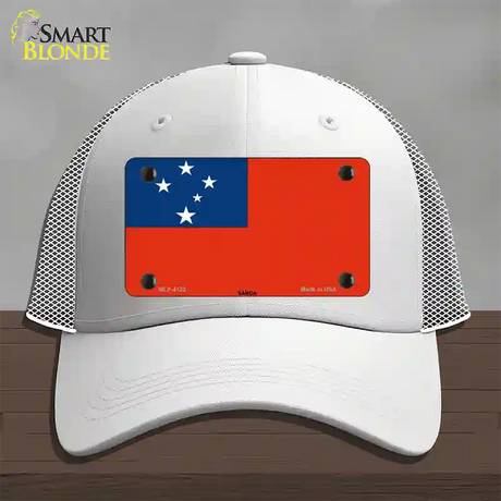 Samoa Flag Novelty License Plate Hat Mesh / White