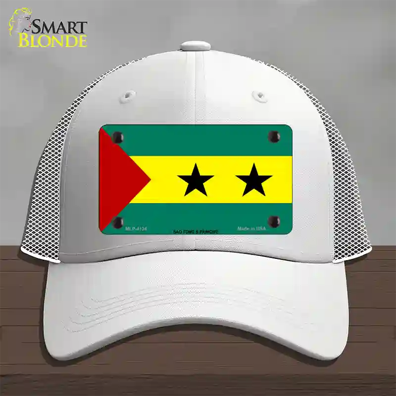 Sao Tome And Principe Flag Novelty License Plate Hat Mesh / White