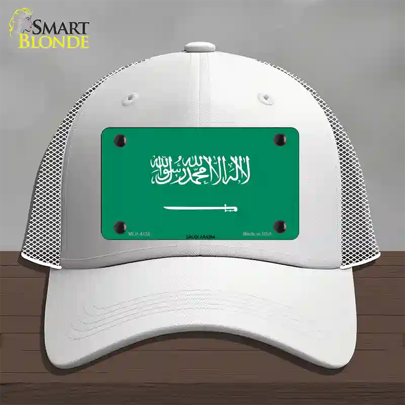 Saudi Arabia Flag Novelty License Plate Hat Mesh / White