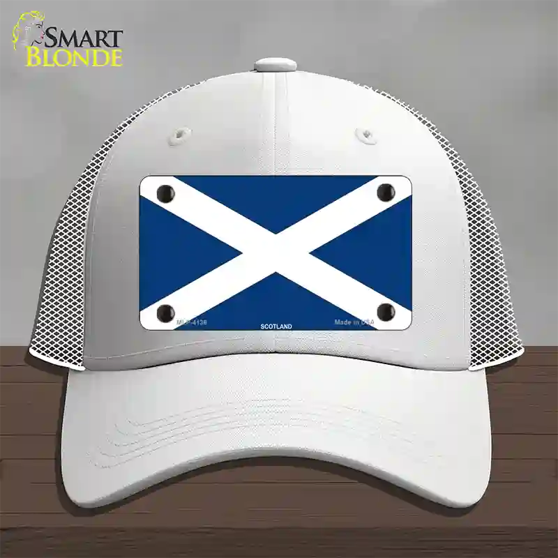 Scotland Flag Novelty License Plate Hat Mesh / White