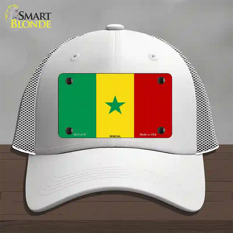 Senegal Flag Novelty License Plate Hat Mesh / White