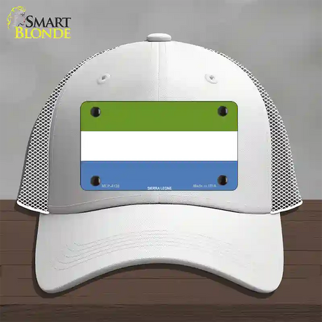 Sierra Leone Flag Novelty License Plate Hat Mesh / White