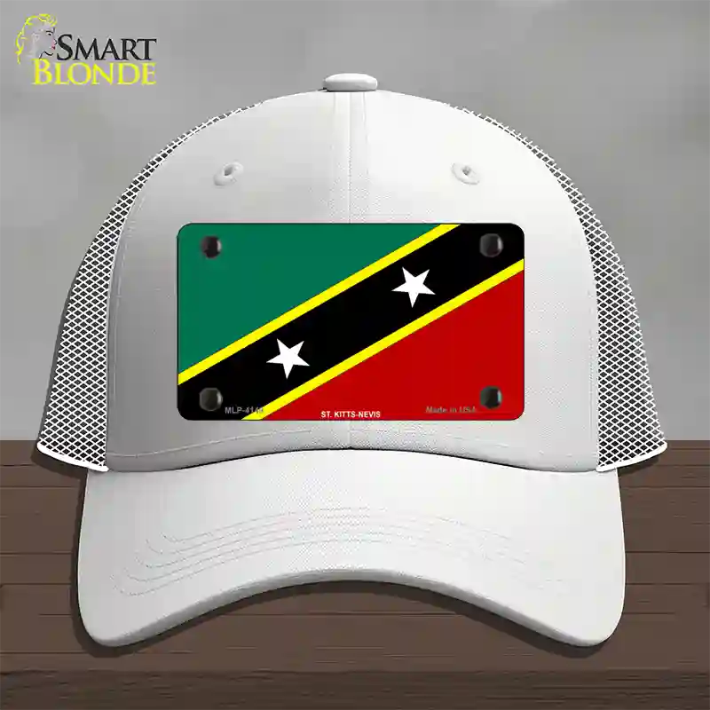 St Kitts-Nevis Flag Novelty License Plate Hat Mesh / White