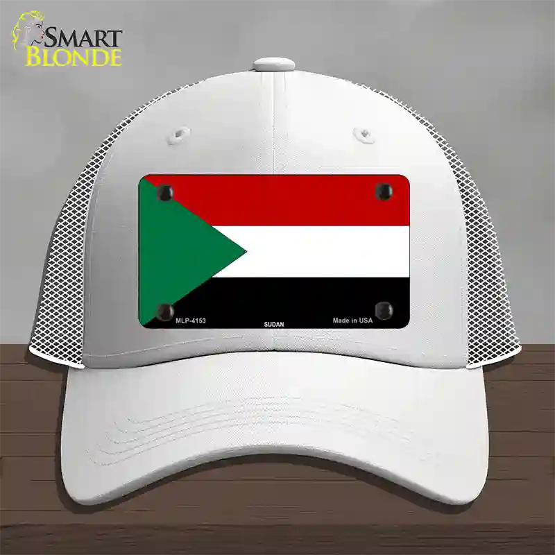 Sudan Flag Novelty License Plate Hat Mesh / White