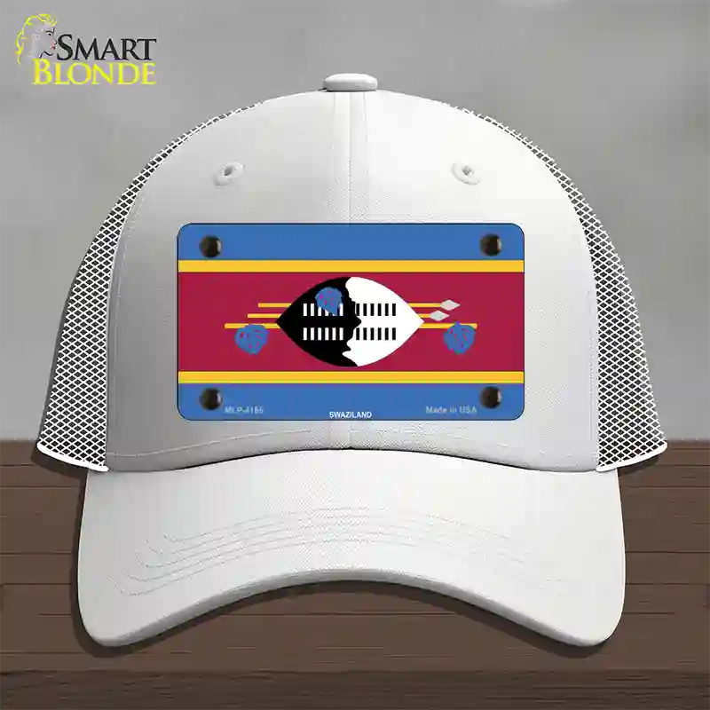 Swaziland Flag Novelty License Plate Hat Mesh / White