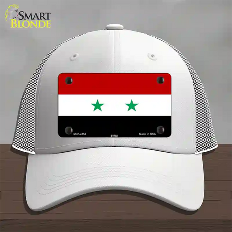 Syria Flag Novelty License Plate Hat Mesh / White