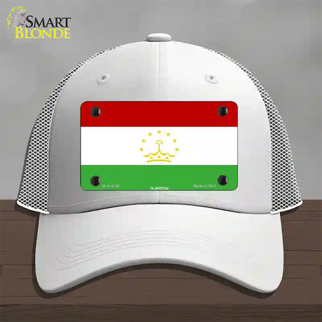 Tajikistan Flag Novelty License Plate Hat Mesh / White