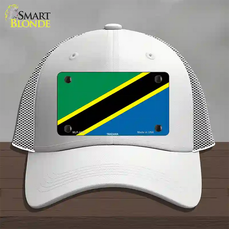 Tanzania Flag Novelty License Plate Hat Mesh / White