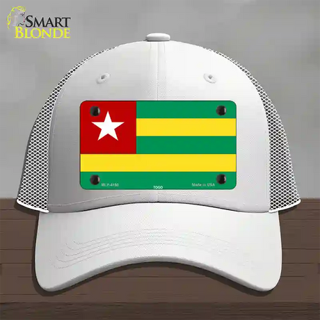 Togo Flag Novelty License Plate Hat Mesh / White