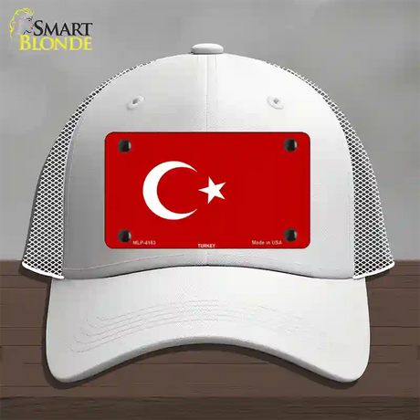 Turkey Flag Novelty License Plate Hat Mesh / White