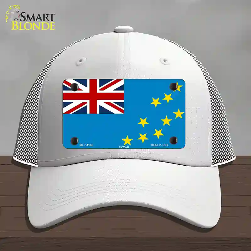 Tuvalu Flag Novelty License Plate Hat Mesh / White