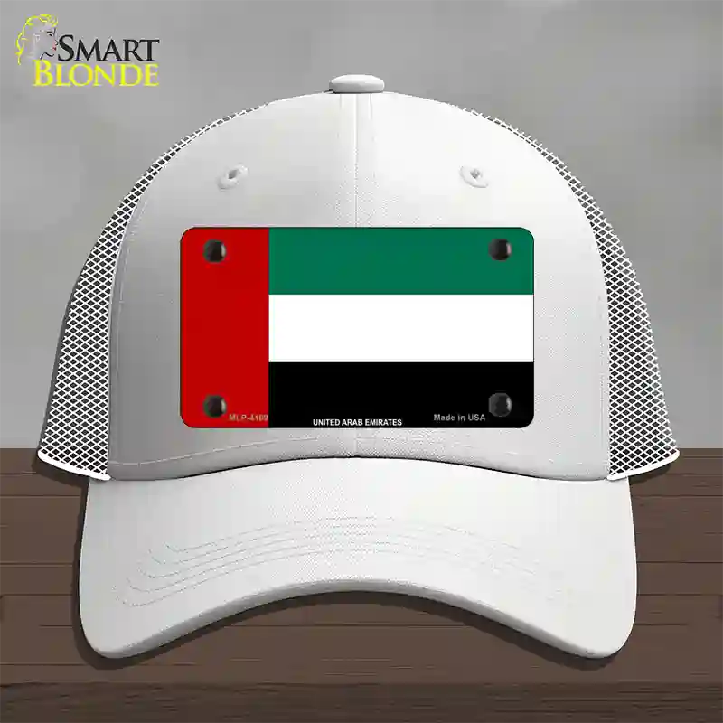 United Arab Emirates Flag Novelty License Plate Hat Mesh / White