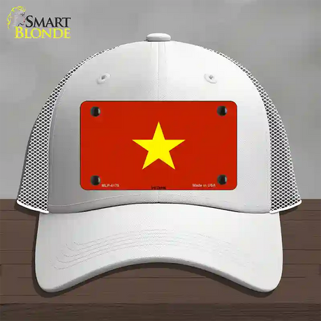 Vietnam Flag Novelty License Plate Hat Mesh / White